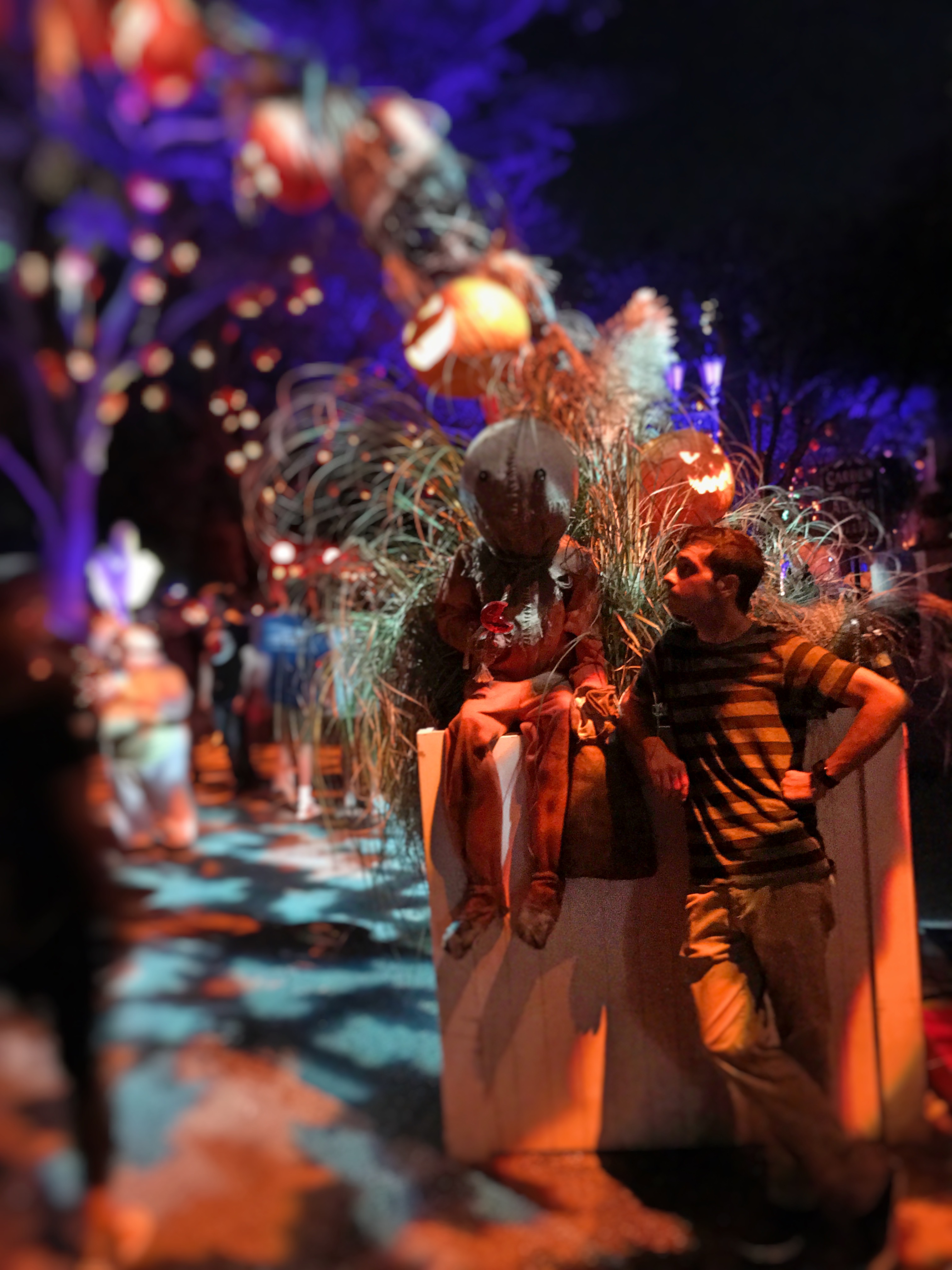 HHN 2017 scarecrow scare zone atmospheric lighting